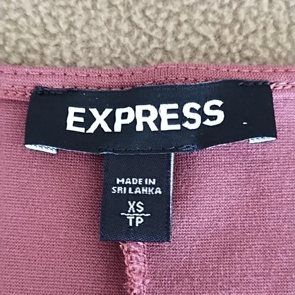 Express Mini Dress Women's XS Easter Spring Fit & Flare Ruffle Hem Soft Pink - Picture 7 of 8